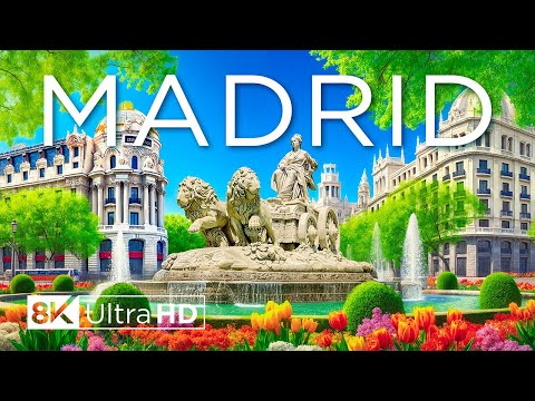 Madrid 8K ULTRA HD - Stunning Cityscapes, Historic Landmarks & Vibrant Streets with Calming Music