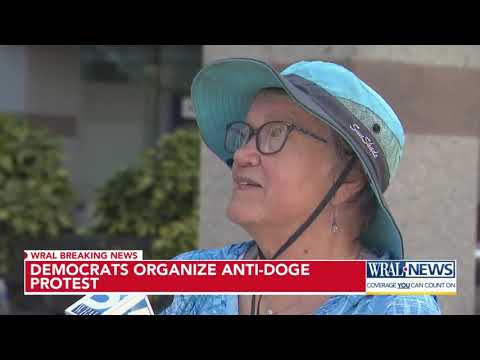 Democrats organize anti-DOGE protest in downtown Raleigh