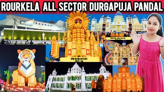 ROURKELA All Sector DURGA PUJA PANDAL Durga Puja Decoration 2024 || Creative Pandals Rourkelavlogger