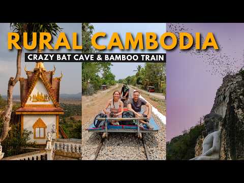 A day in Battambang, worth it? Bamboo Train Ride & CRAZY Bat Cave in Rural Cambodia 🇰🇭