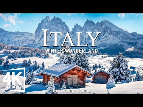 Italy in Winter 4K ❄ Snow-Draped Alps, Quiet Villages, and Timeless Charm of a Seasonal Wonderland