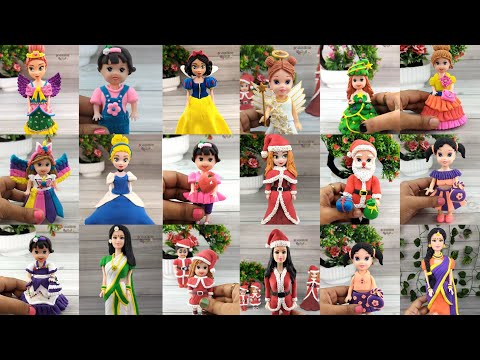 Reverse Play⏮️Old Doll Makeover To New Look Dolls💕🥰Clay Doll Dress Making 💕💃Blooming Hands Special💕🥰