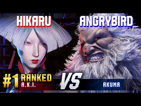 SF6 ▰ HIKARU (#1 Ranked A.K.I.) vs ANGRYBIRD (Akuma) ▰ High Level Gameplay