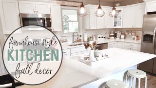 FARMHOUSE KITCHEN DECORATE WITH ME | FARMHOUSE STYLE FALL DECOR | DOLLAR TREE FALL DIYS