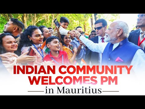 LIVE: Prime Minister Narendra Modi receives a warm welcome from Indian community in Mauritius