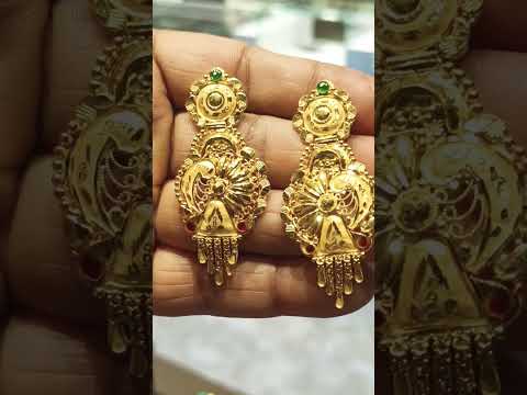 Gold earrings 22ct #youtubeshorts #goldjewellerydesigns #goldjewellery #wedding #goldearrings