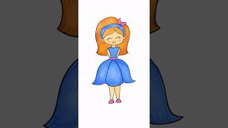 How to draw a girl wearing a beautiful dress #easydrawing #forkids #diy #creative #art #princess