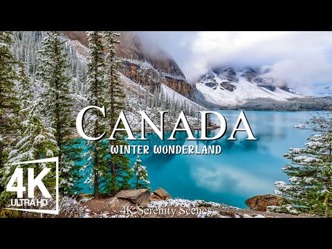 Canada Winter Wonderland 4K ❄ Stunning Footage Canada, Scenic Relaxation Film with Calming Music