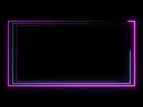 Futuristic Pink Blue Neon Rectangle Frames on Black Background | Free HD Version Footage