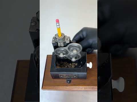 1910 Peerless Pencil Whittler Sharpener In Action