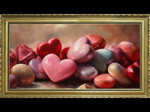 FREE TV ART VALENTINES HEARTS FRAMED OIL PAINTING TV ART SCREENSAVER WALLPAPER BACKGROUND VINTAGE