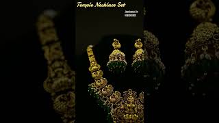 Antique Gold Temple Necklace Set with Jhumka Earrings: A Must-Have for Traditional Jewelry Lovers