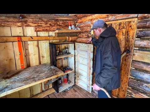 Live in a log cabin off the grid! We have built a wonderful tool cabinet!