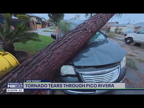 Rare tornado in Los Angeles County, tearing through Pico Rivera