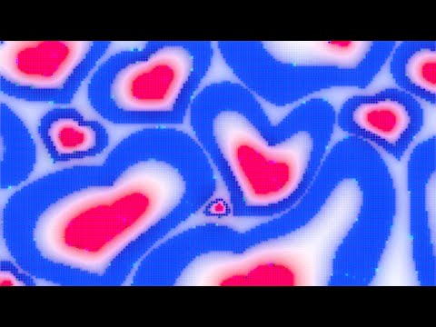 Warped White, Pink and Blue Y2k Neon LED Lights Heart Background || 1 Hour Looped HD