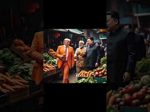 "Historic Trio: Modi, Kim Jong Un, and Trump Explore Local Vegetable Market Together"