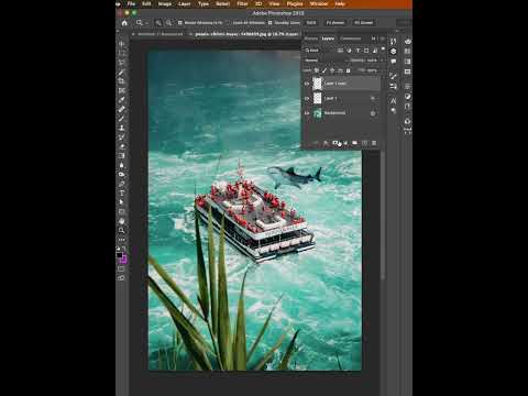 Photoshopping a Shark into the Water #shorts #photoshoptutorial