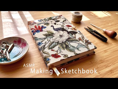 Making a Sketchbook + Binding / ASMR - no music  🪡 ✂️