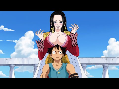 Luffy's reaction after Boa Hancock becomes obsessed with him - One Piece