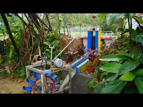 I Built a HYDROELECTRIC Power Plant to Light My Vegetable Garden