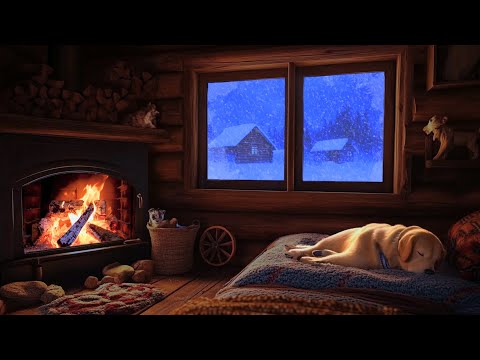 Sleep in a Cozy Winter Attic - Relaxing Snowstorm and Fireplace to Sleep