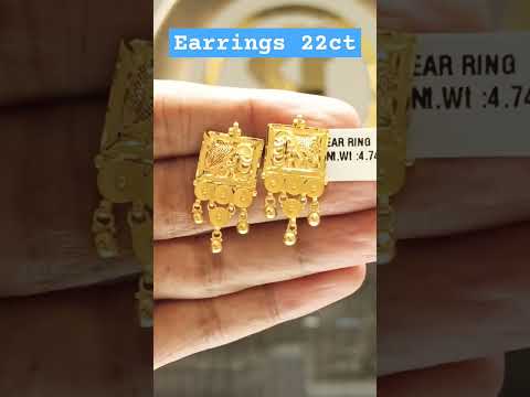 latest earrings 22ct#youtubeshorts #goldjewellerydesigns #viralvideo #wedding #goldjewelry