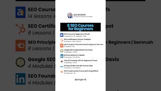 8 SEO Courses For Beginners #seo #seocourse