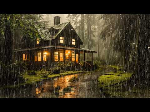 HEAVY RAIN to Sleep FAST Tonight | Relaxing Heavy Rain on Tin Roof & Mighty Thunder - ASMR