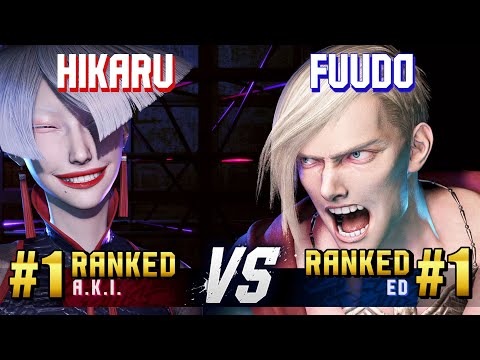 SF6 ▰ HIKARU (#1 Ranked A.K.I.) vs FUUDO (#1 Ranked Ed) ▰ High Level Gameplay