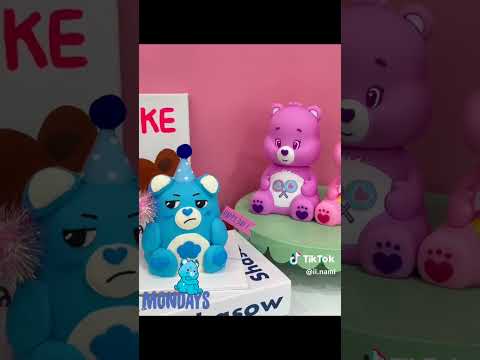 making a grumpy bear cake in tiktok #carebears #cakebaking #tiktok