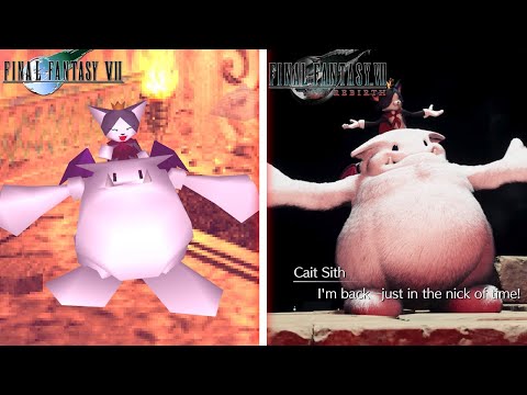 Final Fantasy VII Rebirth - Cait Sith Sacrifice Scene Comparison (Original vs Rebirth)