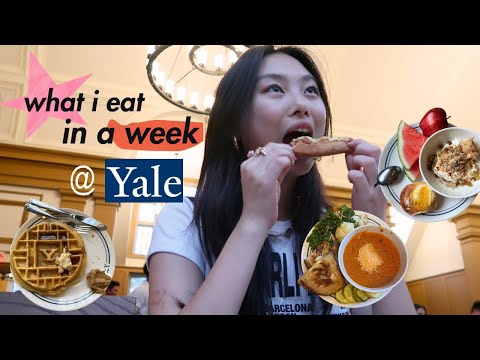 what i eat in a week at college (@ YALE!) | dining hall, famous yale waffle, late night food spots