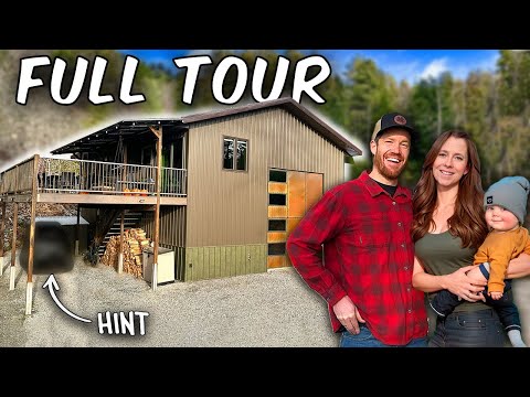 Young Family Builds OFF-GRID Mountain Home (full tour)