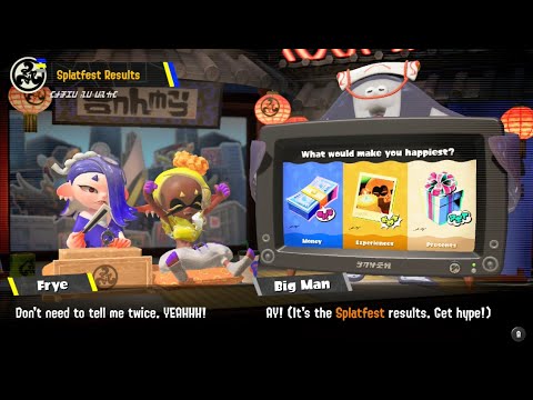 Splatoon 3 - Frosty Fest 2025 Splatfest Results - Money vs. Experiences vs. Presents