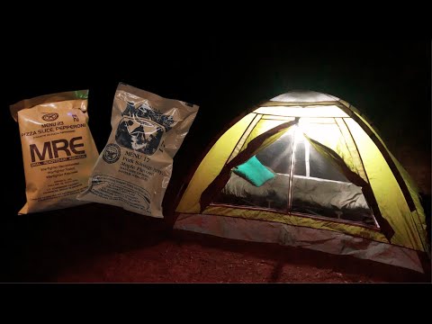 SOLO CAMPING || 24 Hours Eating Only MREs | solo camping in forest