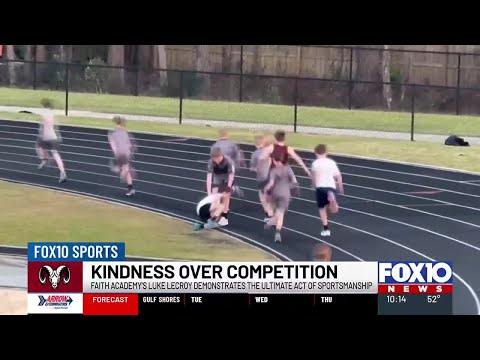 Faith Academy’s Luke LeCroy demonstrates the ultimate act of sportsmanship