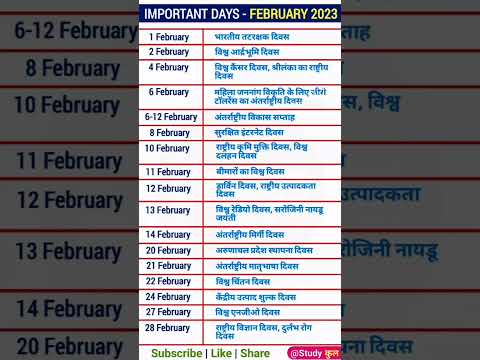 February 2023 Important Days