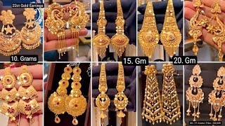 New trend light weight daily wear gold long jahla earrings&stud earrings designs with weight &price