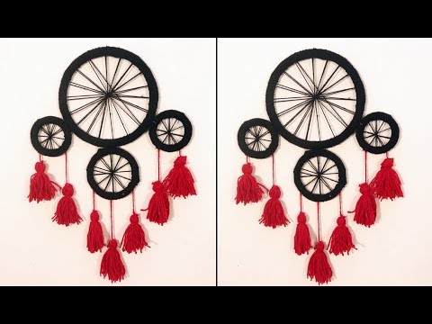 Woolen Crafts Wall Hanging - Wall Decoration Ideas - How To Make Wall Hanging At Home With Wool