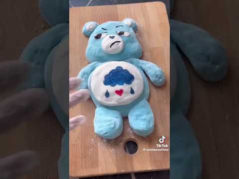 making a grumpy bear marshmallow in tiktok #carebears #marshmallow #baking #tiktok