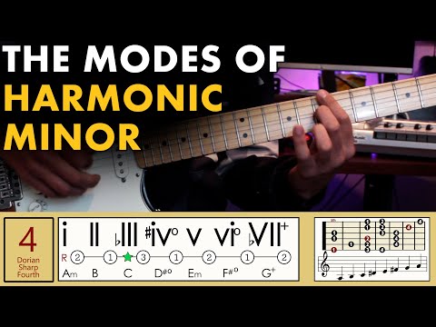 Demonstrating The Modes of Harmonic Minor [MUSIC THEORY / SCALES]