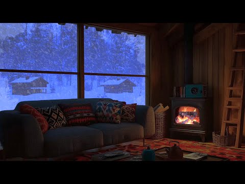 Deep Sleep in a Cozy Winter Cabin | Blizzard for Sleep, Relax, Study