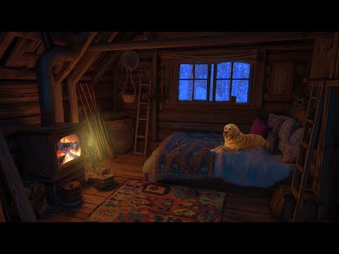 Ensure Deep Sleep with Winter Fireplace Atmosphere, Snowstorm Sounds, Wind Sounds