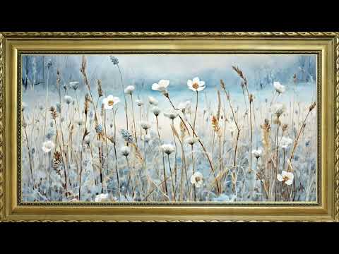 BLUE FLORAL FREE TV ART WALLPAPER SCREENSAVER BACKGROUND VINTAGE FRAMED SAMSUNG TV ART SPRING 3HRS