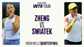 Zheng Qinwen vs. Iga Swiatek | 2025 Indian Wells Quarterfinal | WTA Match Highlights