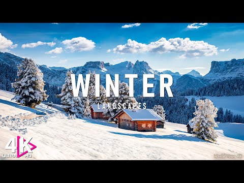 FLYING OVER WINTER (4K UHD) - Relaxing Music Along With Beautiful Nature - 4K Video Ultra HD