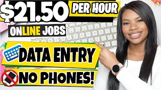 🏃🏾‍♀️HURRY! $21.50 HOURLY NO PHONE ONLINE JOB! NO TALKING, JUST TYPING! | WORK FROM HOME JOBS 2025