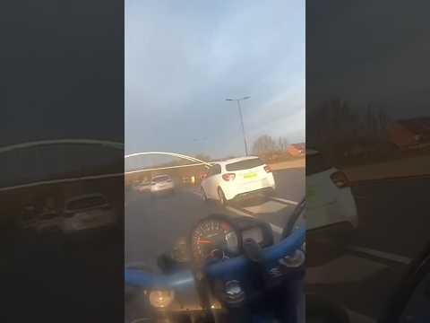 Car Cuts Over Two Lanes and Cuts Off Biker | @motobikr-dz3qu #motorcycle #fyp #crash