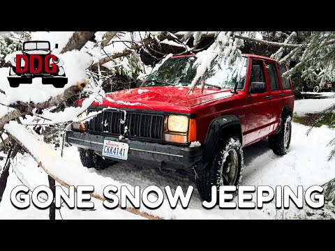 I Buried My Overheating XJ Cherokee In The Woods And Was Winched Out (A Snow Wheeling Adventure)