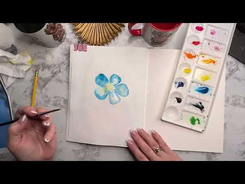 Painting Watercolor Forget Me Not Flowers#easywatercolortutorial #watercolorforbeginners #watercolor